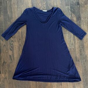 Socialite Navy V-Neck Dress